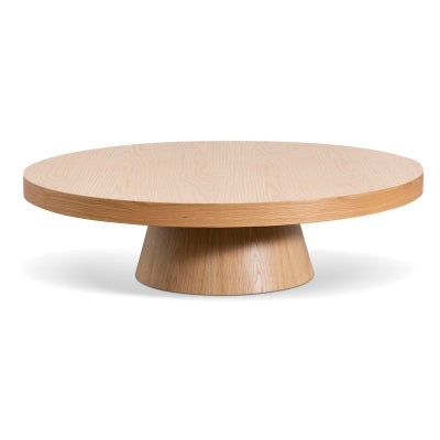 Desio Wooden Round Coffee Table, 110cm, Natural