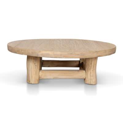 Freamon Elm Timber Round Coffee Table, 100cm