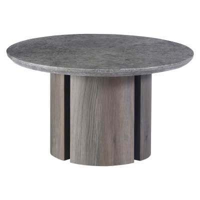 Corwyn Artificial Marble Top Round Coffee Table, 80cm