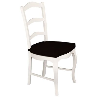 Mervent Solid Mahogany Timber Dining Chair with Cushion - White