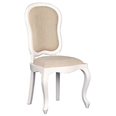 Queen Ann Mahogany Timber Dining Chair, White