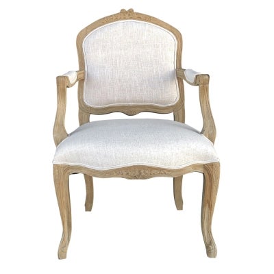 Vaux Fabric & Oak Timber Carver Dining Chair
