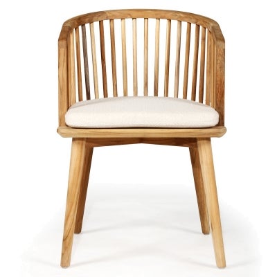 Claudia Teak Timber Dining Armchair, Natural