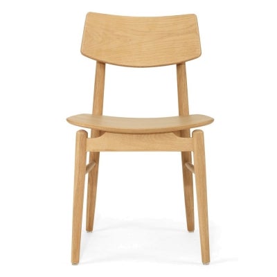 Muse American Oak Timber Dining Chair, Timber Seat, Natural