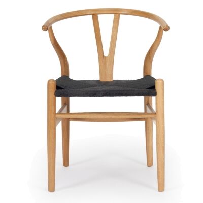 Hanx Replica Hans Wegner Wishbone Chair, Natural / Black