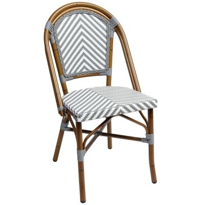 Amalfi Commercial Grade Wicker & Aluminium Indoor / Outdoor Dining Chair, Grey