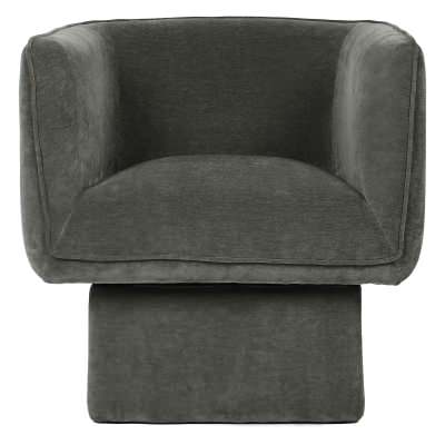 Chimley Chenille Fabric Swivel Occasional Chair, Olive