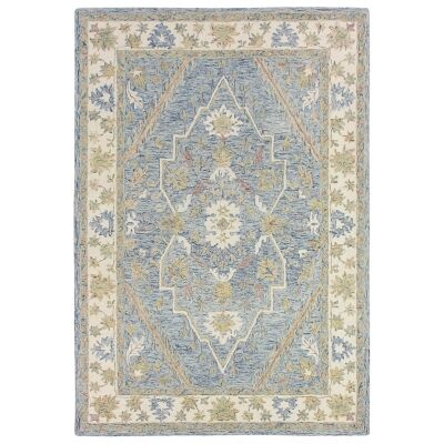 Provincial Tabriz Hand Tuffted Wool Oriental Rug, 400x300cm, Sky