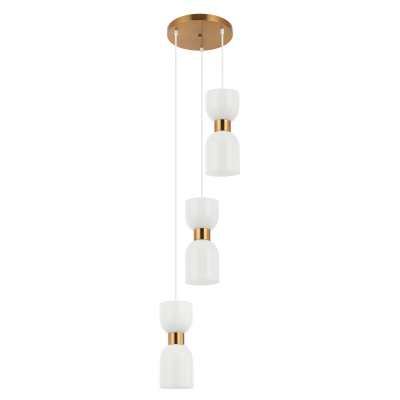 Clessidra Glass & Iron Cluster Pendant Light, Opal