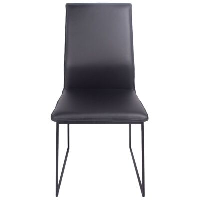 Istria Leather Dining Chair, Black