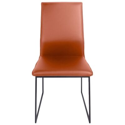 Istria Leather Dining Chair, Cotta