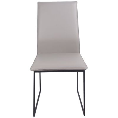 Istria Leather Dining Chair, Pewter