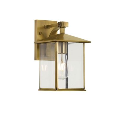 Coby IP44 Exterior Wall Lantern, Small, Antique Brass