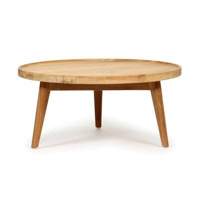 Burleigh Teak Timber Indoor / Outdoor Round Coffee Table, 70cm