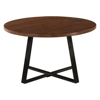 Anu Mango Wood & Metal Round Coffee Table, 80cm