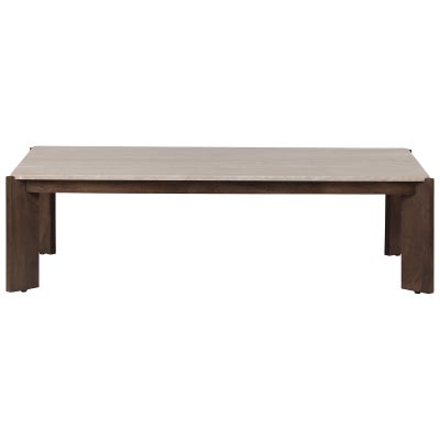 Jasper Mango Wood Coffee Table, Marble Top, 140cm
