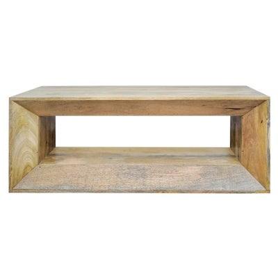 Khushi Mango Wood Block Coffee Table, 115cm, Natural 