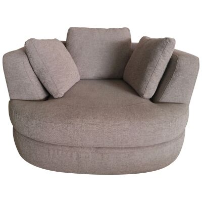 Denham Fabric Swivel Armchair, Steel Grey