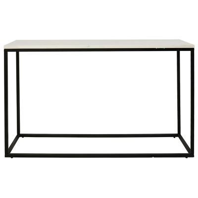 Jal Marble & Metal Console Table, 120cm, White / Black