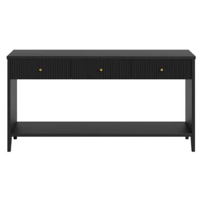 Reet Wooden Console Table, 150cm, Black
