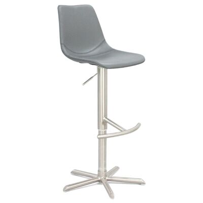 Coval PU Leather Gas Lift Bar Stool, Grey