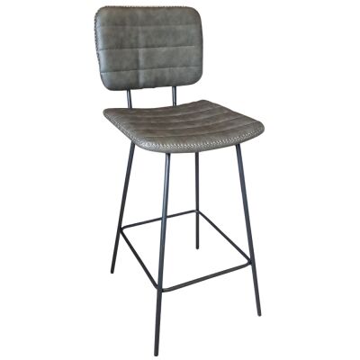 Bowie PU Leather Bar Chair, Grey