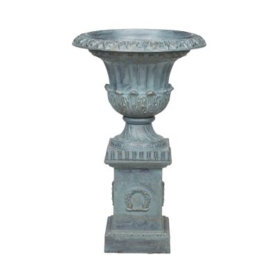 Camellia Cast Iron Garden Urn & Pedestal Set