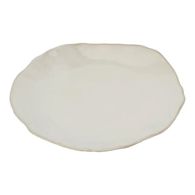 Malmo Ceramic Charger Plate, Off White