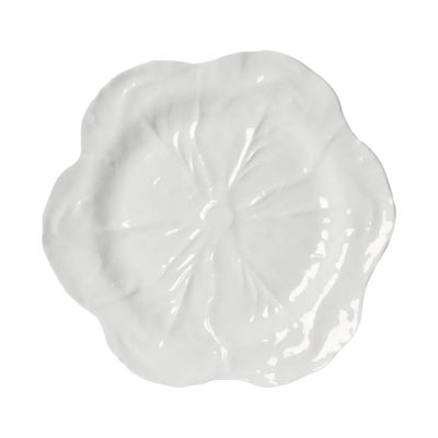 Terrana Cabbage Leaf Round Platter, White