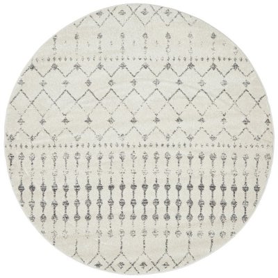 Chrome Elsa Modern Tribal Round Rug, 200cm