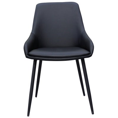 Vista Faux Leather Dining Chair, Black