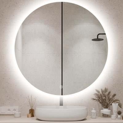 Ava Backlit Round Wall Mirror, 80cm