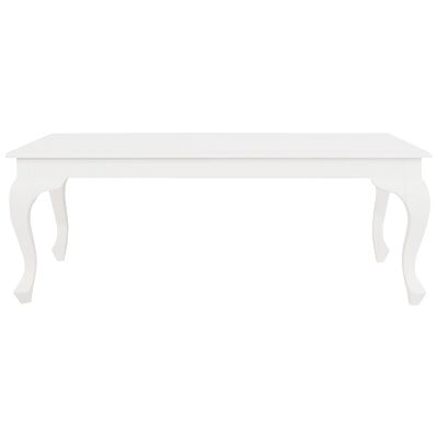 Queen Ann Mahogany Timber Coffee Table, 120cm, White