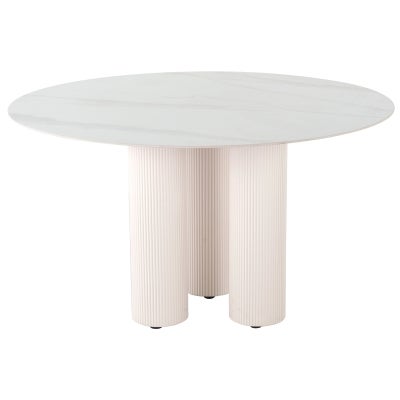 Empolio Ceramic Top Modern Round Dining Table, 130cm