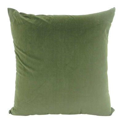 Aria Feather Filled Velvet Euro Cushion, Olive