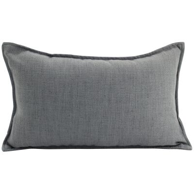 Farra Linen Lumbar Cushion, Dark Grey