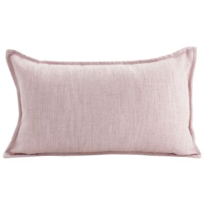 Farra Linen Lumbar Cushion, Baby Pink