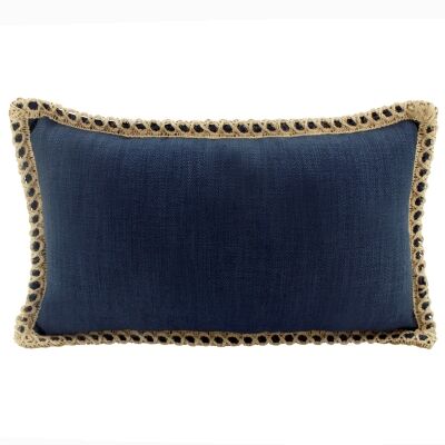 Belrose Linen Lumbar Cushion, Navy