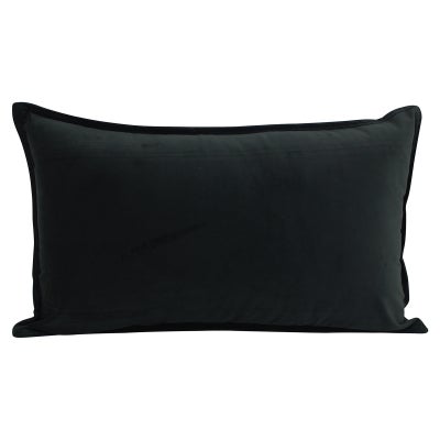 Maldon Velvet Lumbar Cushion, Noir