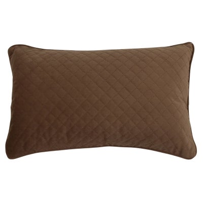 Adira Velvet Quilted Lumbar Cushion, Mocha
