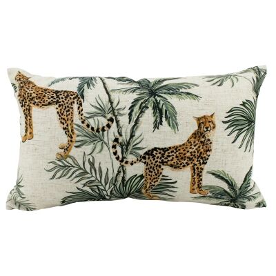 Cheetah Duo Doubled Sided Linen Lumbar Cushion