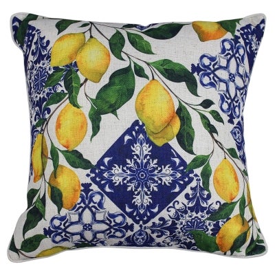Citrus Chic Linen Scatter Cushion