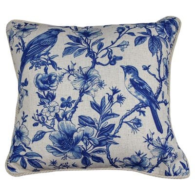 Blue Tweet Linen Scatter Cushion