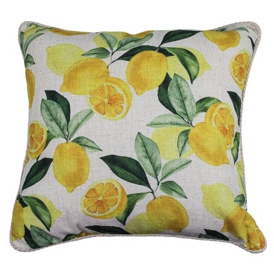 Lemon Pop Linen Scatter Cushion