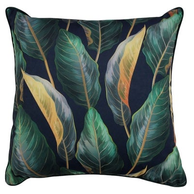Midnight Leaf Velvet Scatter Cushion