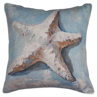 Ocean Delight Linen Scatter Cushion, Starfish