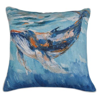 Ocean Freedom Linen Scatter Cushion, Whale