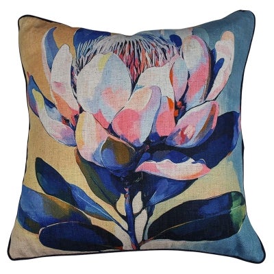 Pastel Protea Linen Scatter Cushion