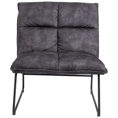 Cayman Fabric Slipper Lounge Chair, Gunmetal