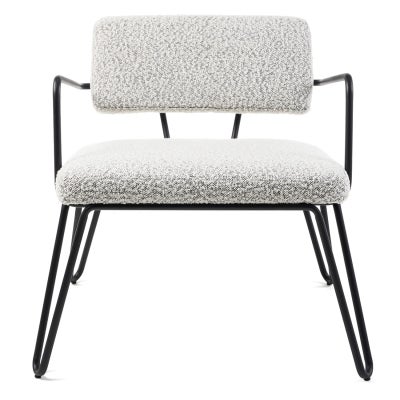 Chelsea Boucle Fabric & Metal Occasional Armchair, Silver